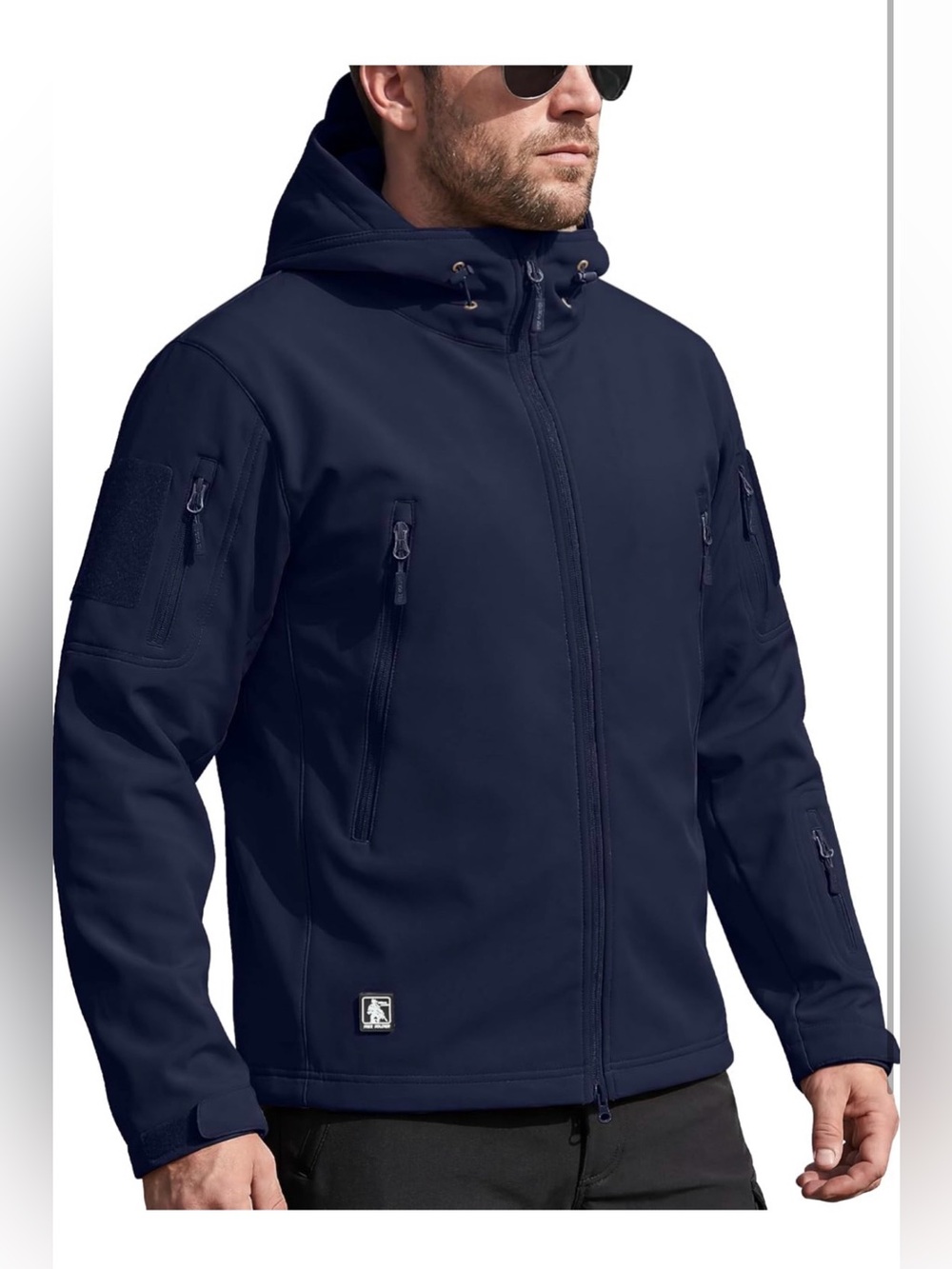 FREE SOLDIER Men's Hooded Waterproof Softshell Jacket, Insulated, Size XXL
